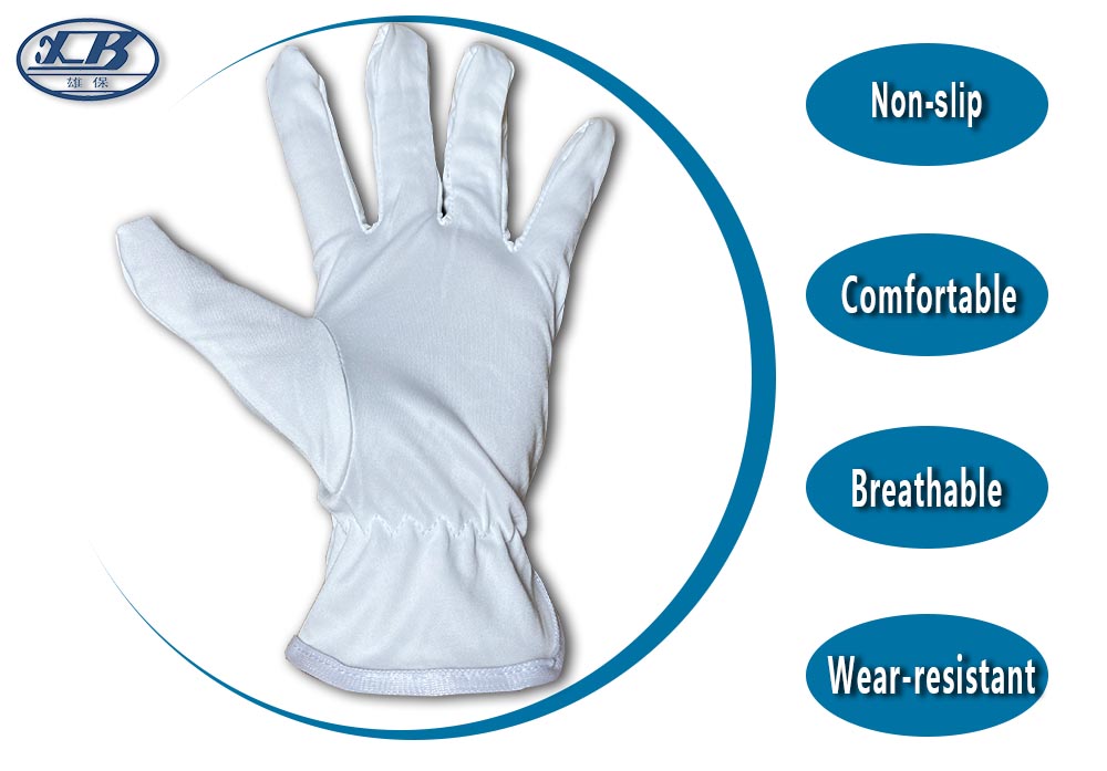 Dust Free Cleanroom Microfiber Gloves for Industrial Use